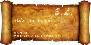 Stájer Lajos névjegykártya